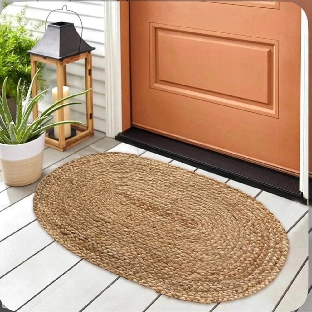 CHARDIN HOME 100% Natural Jute Hand Woven Braided Decorative Bohemian Home Rug